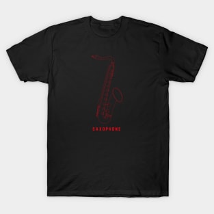 Red saxophone T-Shirt